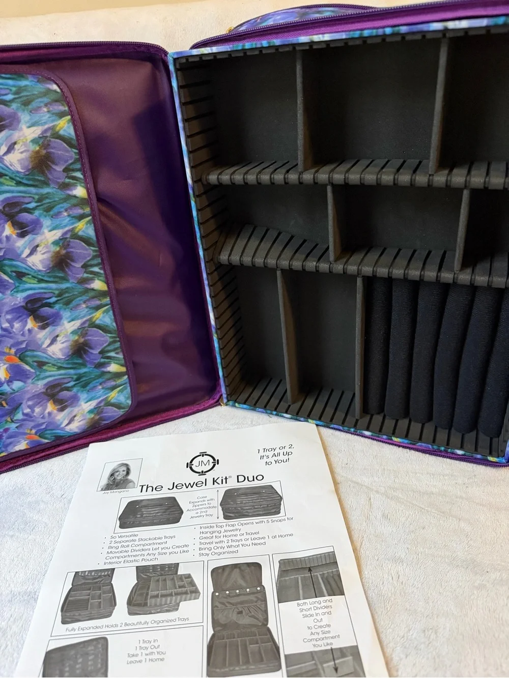 Purple Floral Jewelry Organizer Case: Joy Mangano